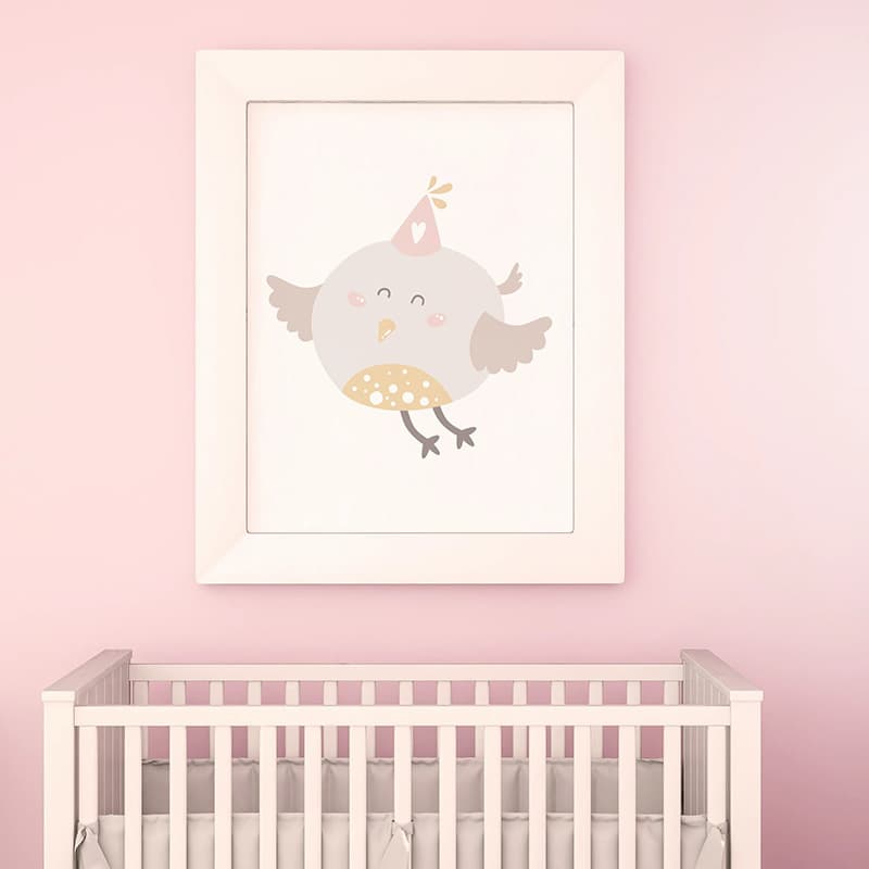 Unicorn Flowers - Bird - Pompom Prints