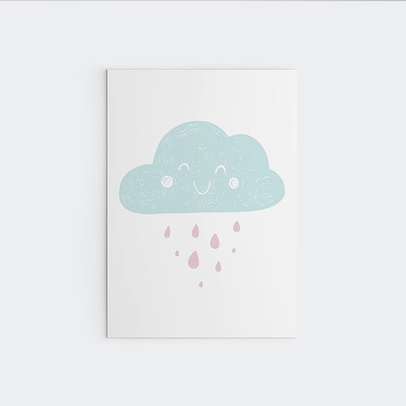 Unicorn Flowers - Blue Cloud - Pompom Prints