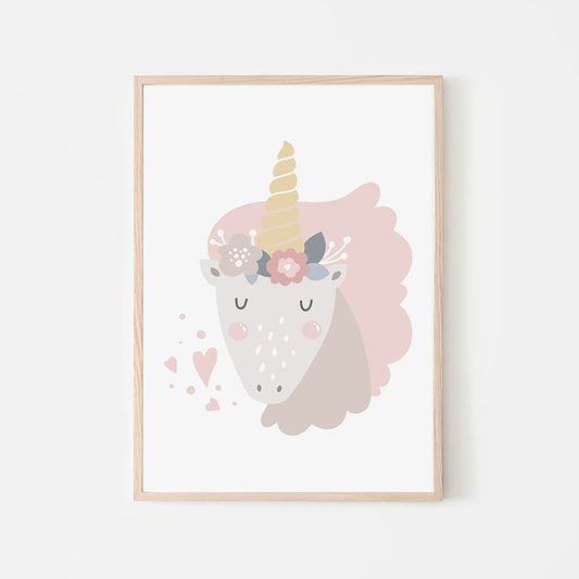 Unicorn Flowers - Unicorn Hearts - Pompom Prints