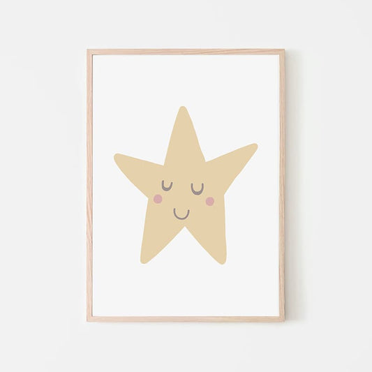 Unicorn Flowers - Yellow Star - Pompom Prints