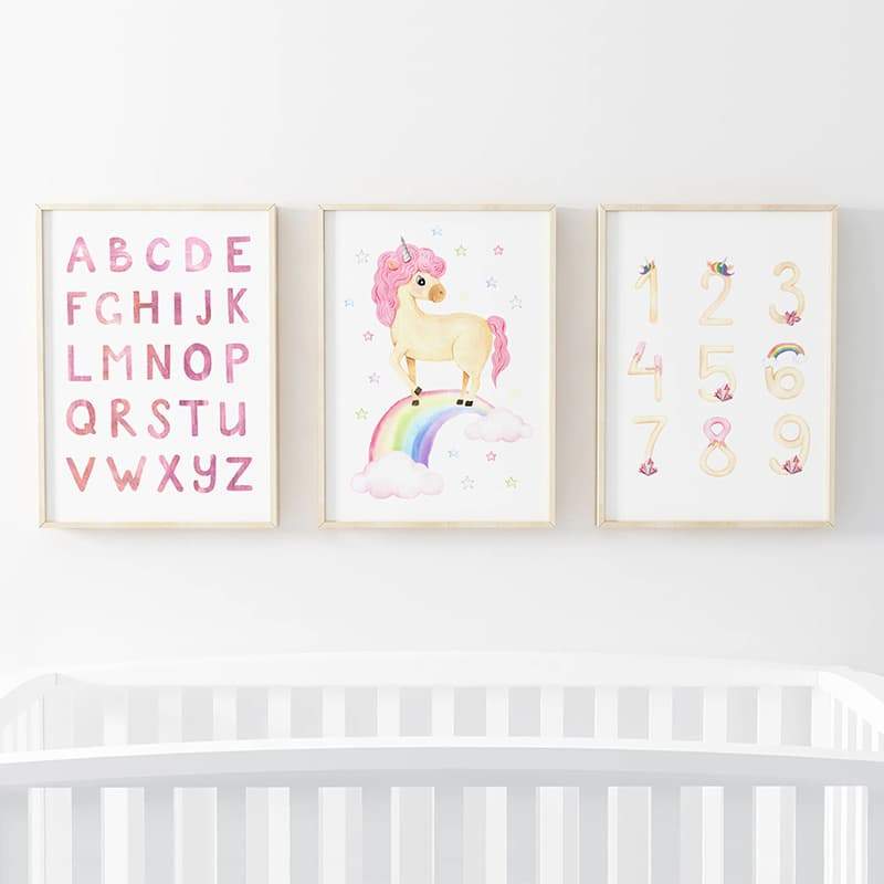 Unicorn Learning - 3 Pack - Pompom Prints
