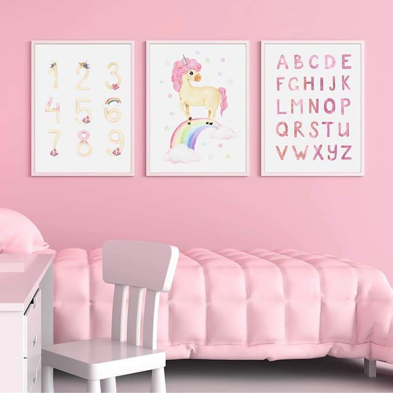 Unicorn Learning - 3 Pack - Pompom Prints