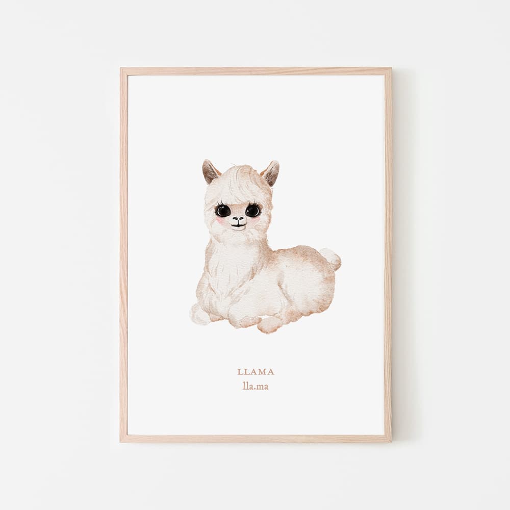Watercolour Animals - Llama - Pompom Prints