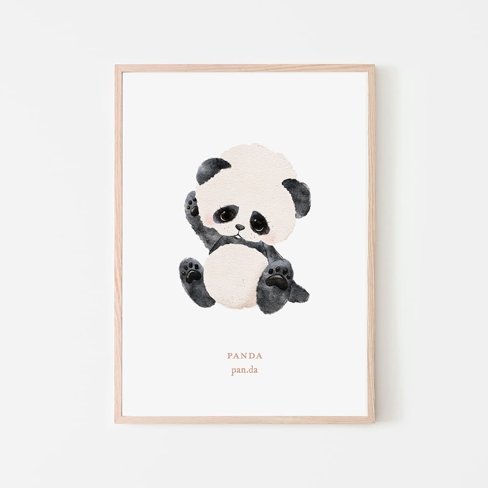 Watercolour Animals - Panda - Pompom Prints