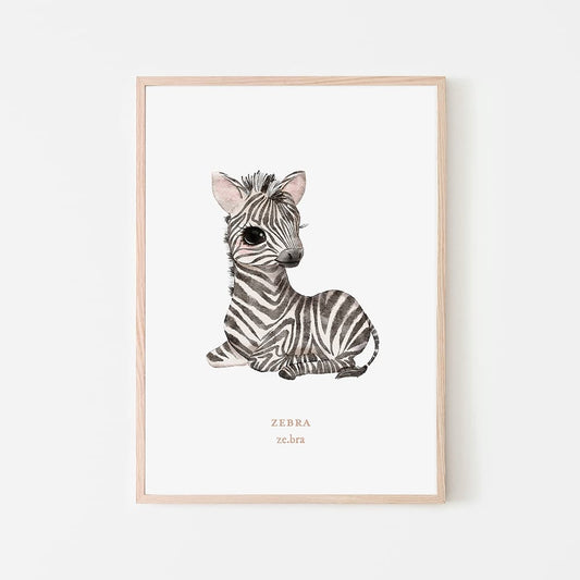 Watercolour Animals - Zebra - Pompom Prints