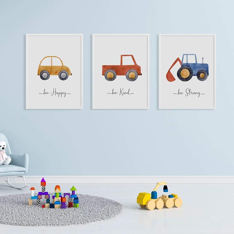 Watercolour Vehicles - 3 Set - Pompom Prints