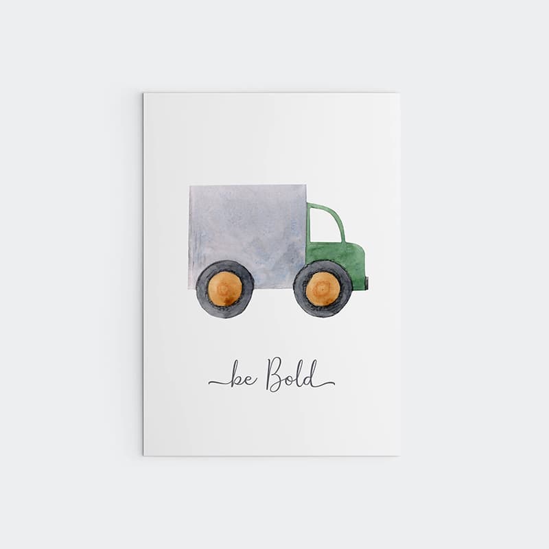 Watercolour Vehicles - Lorry - Pompom Prints