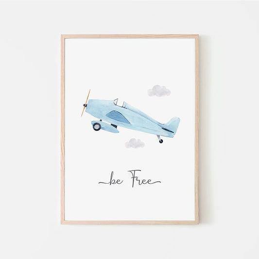Watercolour Vehicles - Plane - Pompom Prints