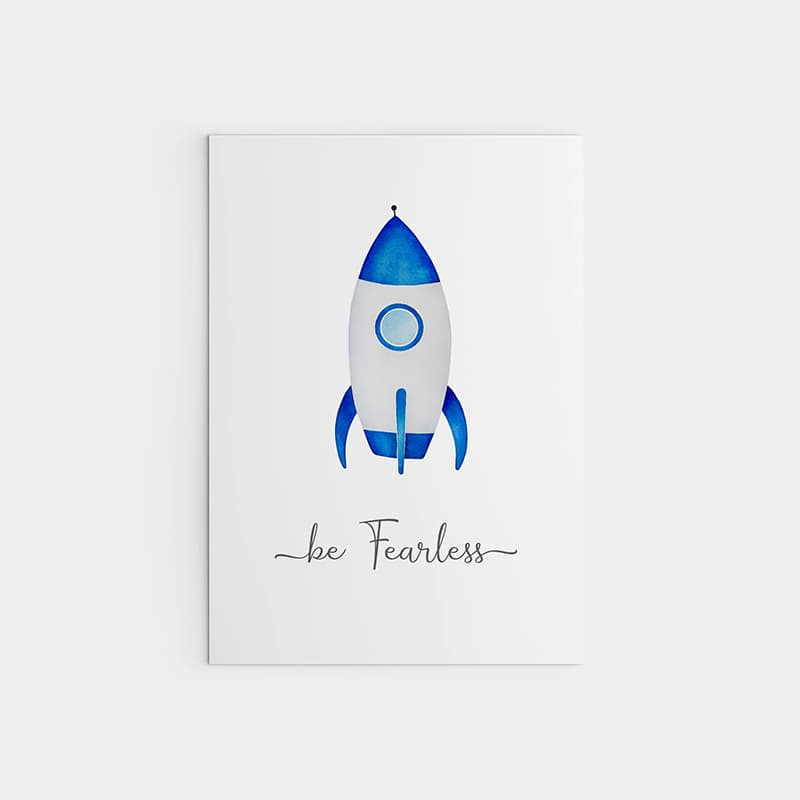 Watercolour Vehicles - Rocket - Pompom Prints