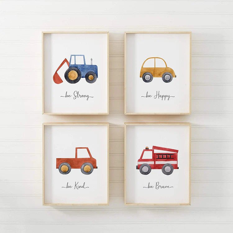 Watercolour Vehicles - Set of 4 prints - Pompom Prints