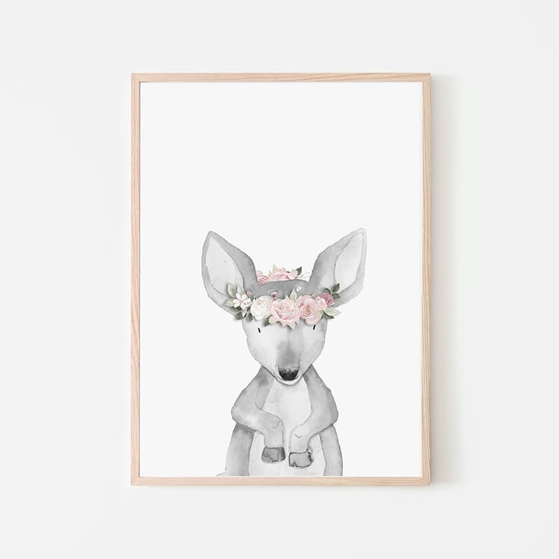 Woodland Animals Pink - Deer - Pompom Prints