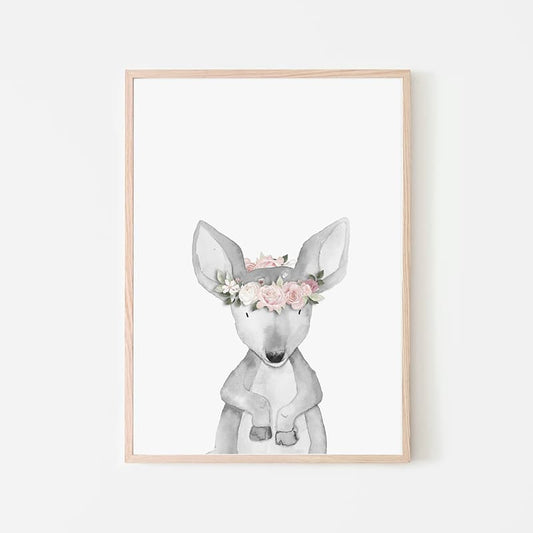 Woodland Animals Pink - Deer - Pompom Prints