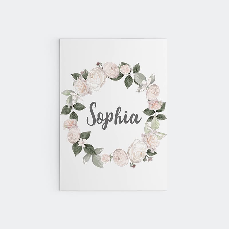 Woodland Animals Pink - Personalised Name - Pompom Prints