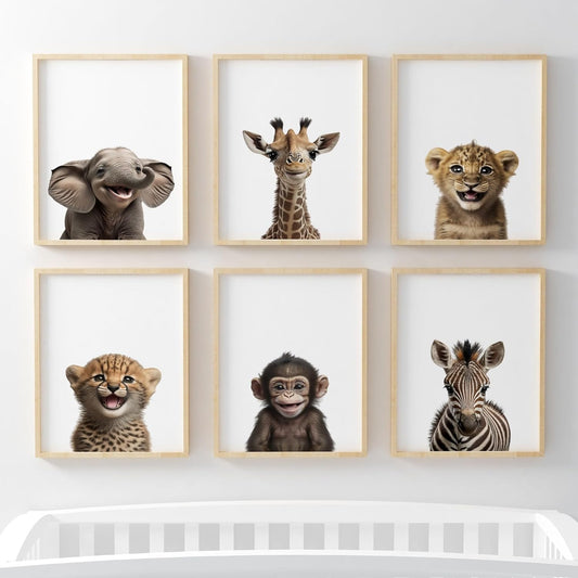 Super Cute Safari Animals - Set of 6 - Pompom Prints