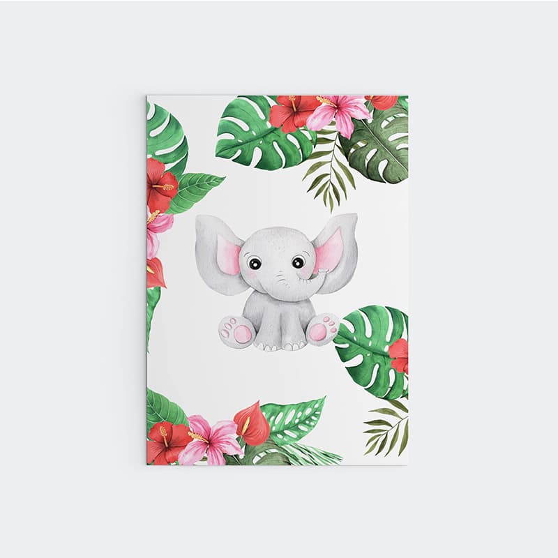 Animal Safari Babies - Elephant - Pompom Prints