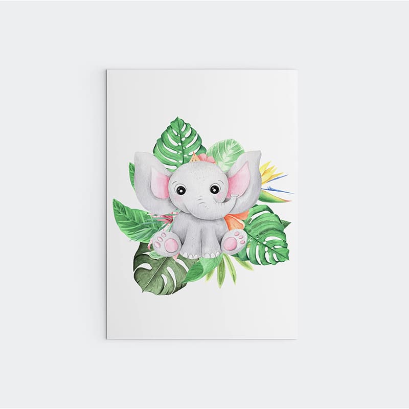 Animal Safari Babies - Elephant - Pompom Prints