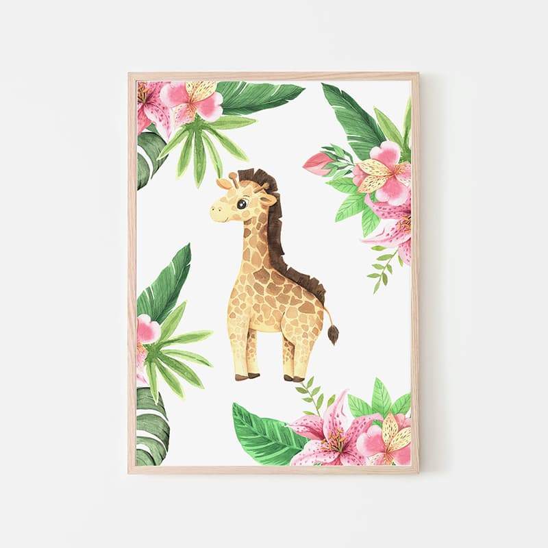 Animal Safari Babies - Giraffe - Pompom Prints