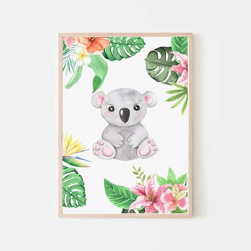 Animal Safari Babies - Koala - Pompom Prints