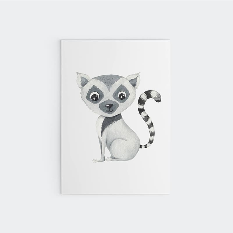 Animal Safari Babies - Lemur - Pompom Prints