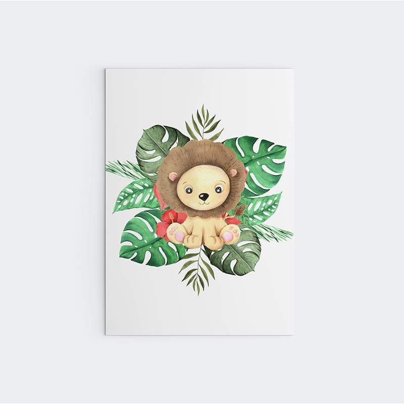 Animal Safari Babies - Lion - Pompom Prints