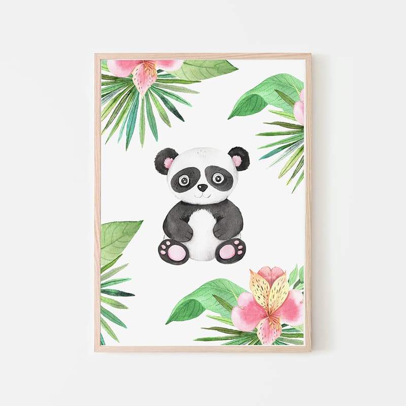 Animal Safari Babies - Panda - Pompom Prints