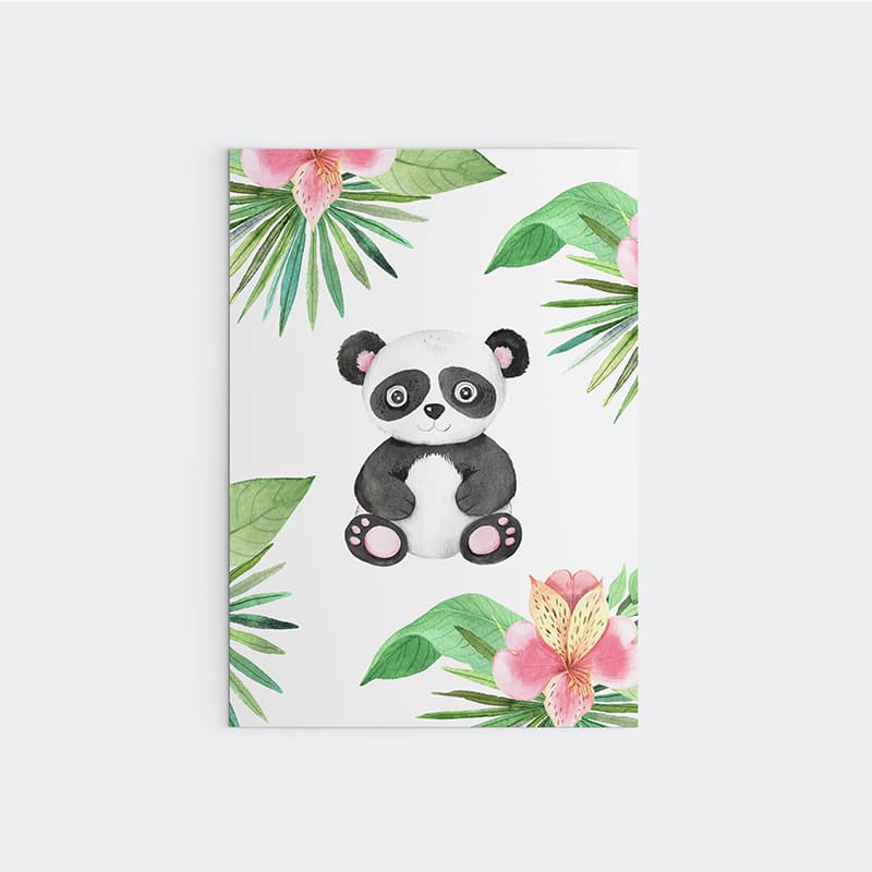 Animal Safari Babies - Panda - Pompom Prints