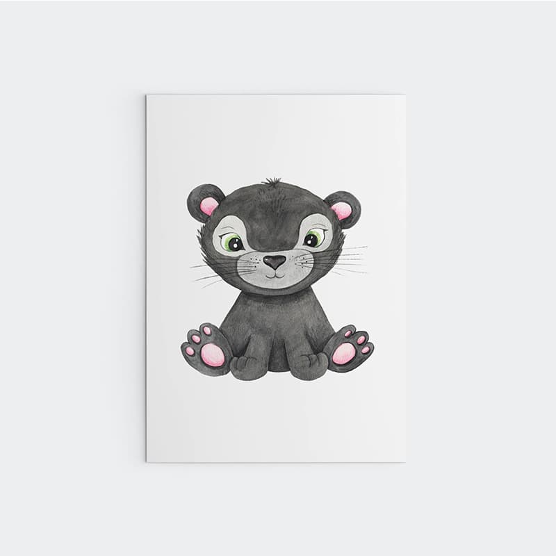 Animal Safari Babies - Panther - Pompom Prints