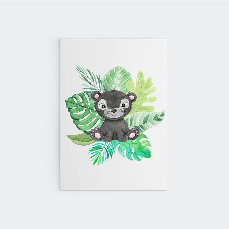 Animal Safari Babies - Panther - Pompom Prints