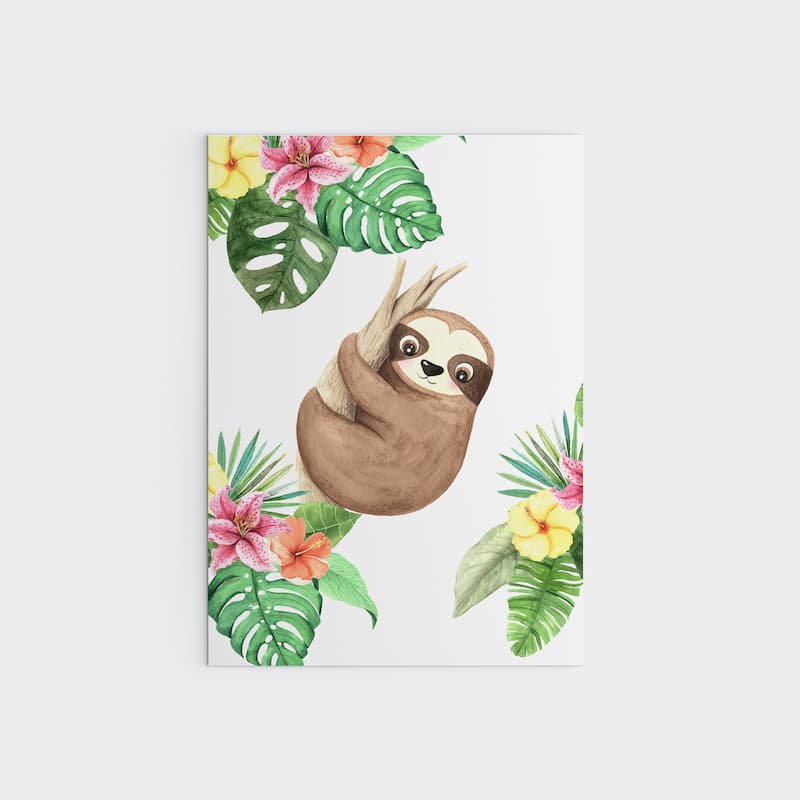 Animal Safari Babies - Sloth - Pompom Prints