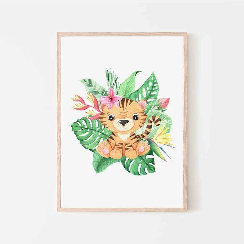 Animal Safari Babies - Tiger - Pompom Prints