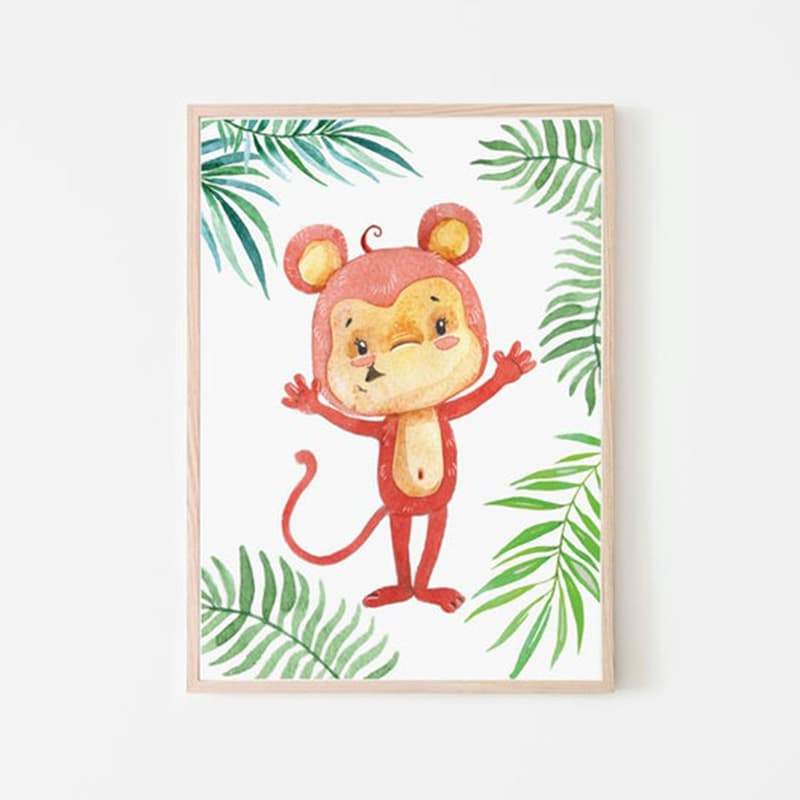 Animal Safari Monkey - Pompom Prints
