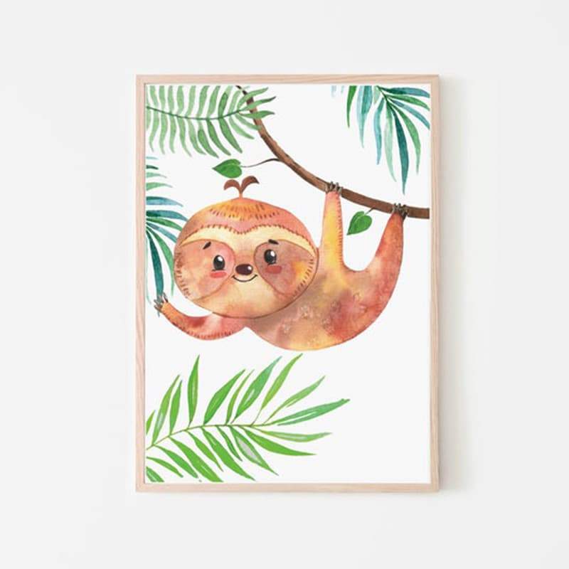 Animal Safari Sloth - Pompom Prints