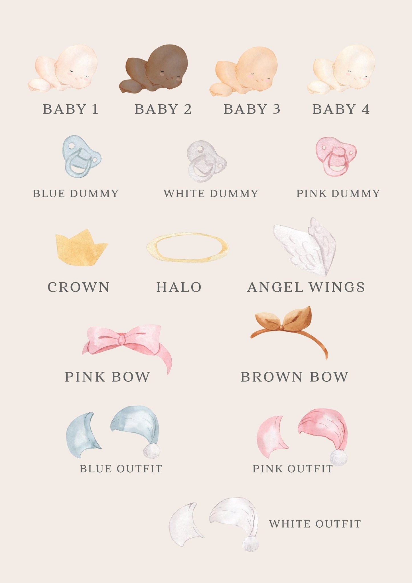 Boho Babies - Personalised Baby Print - Pompom Prints