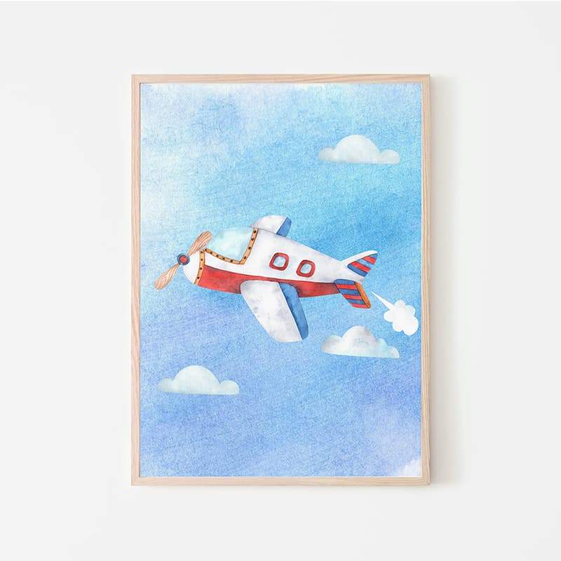 Boy Watercolour - Plane - Pompom Prints