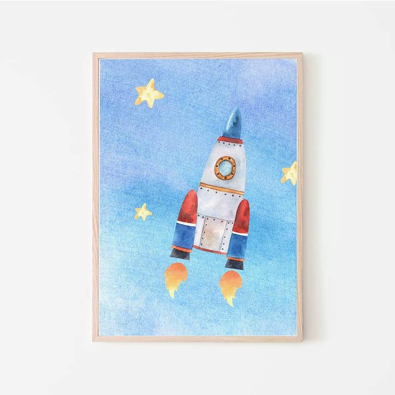 Boy Watercolour - Rocket - Pompom Prints