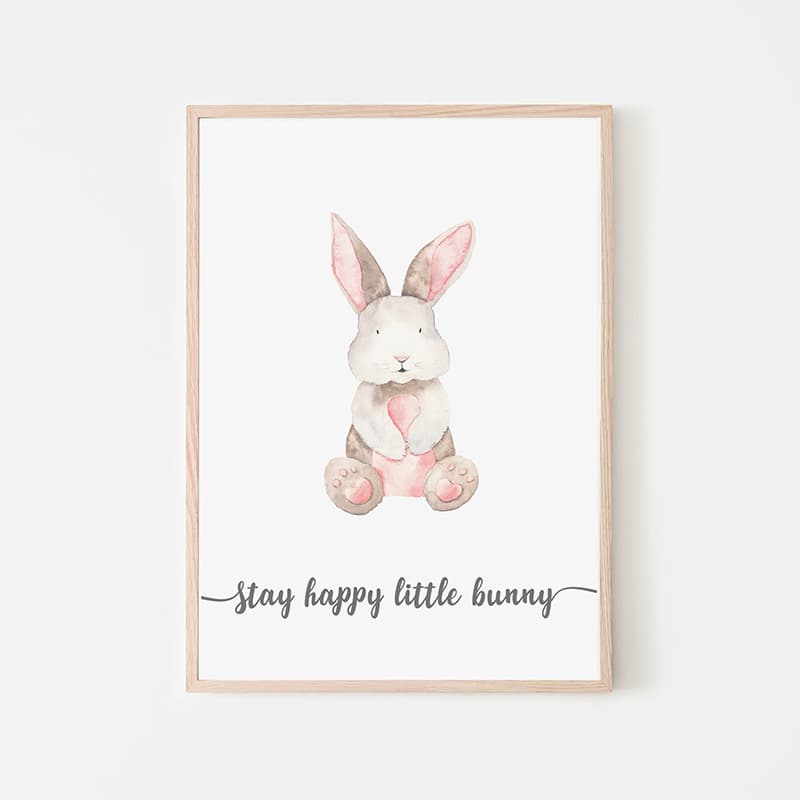 Little Woodland Animals - Bunny - Pompom Prints