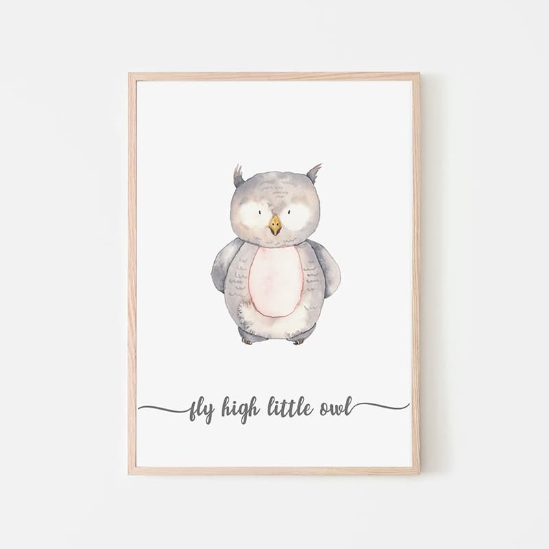 Little Woodland Animals - Owl - Pompom Prints