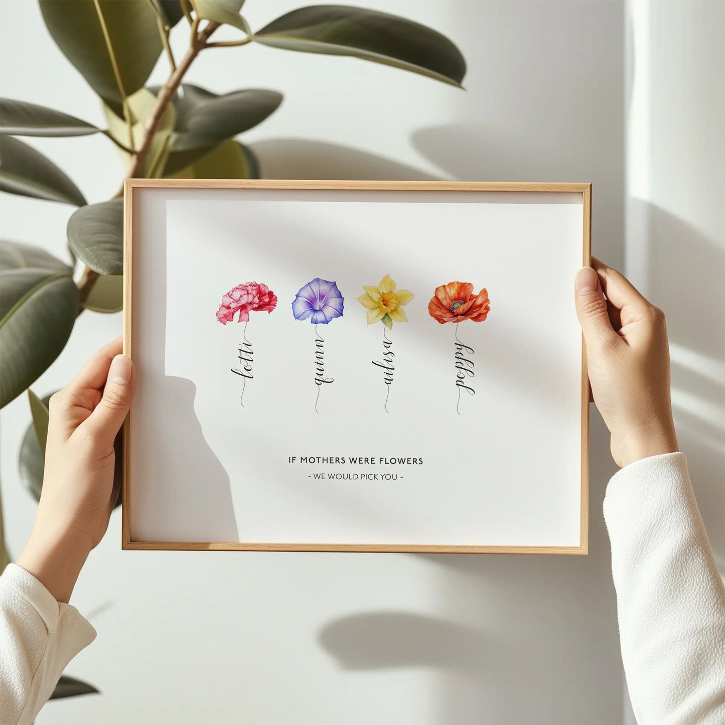 Mothers Day Personalised Flower Print - Pompom Prints