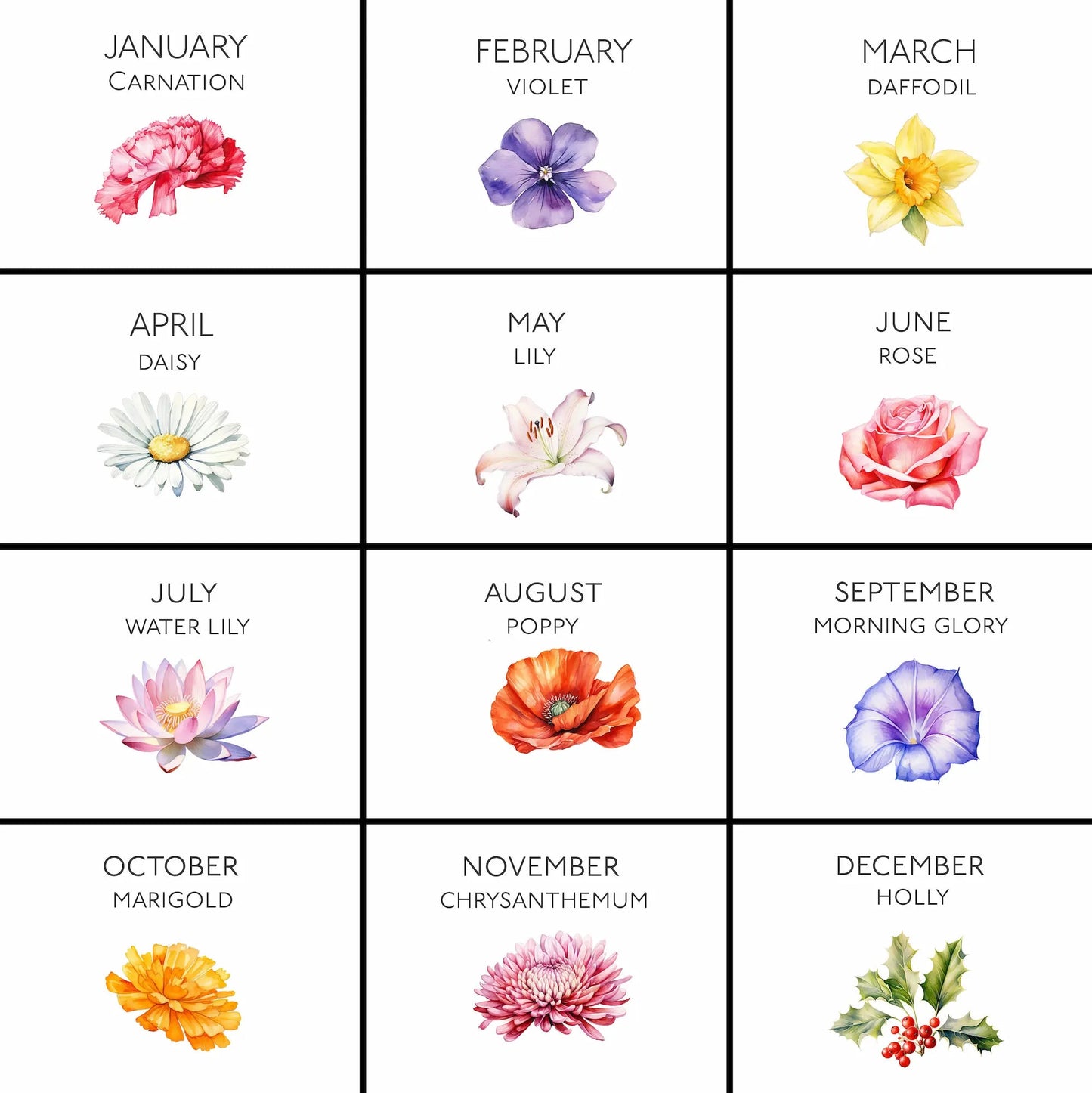 Mothers Day Personalised Flower Print - Pompom Prints