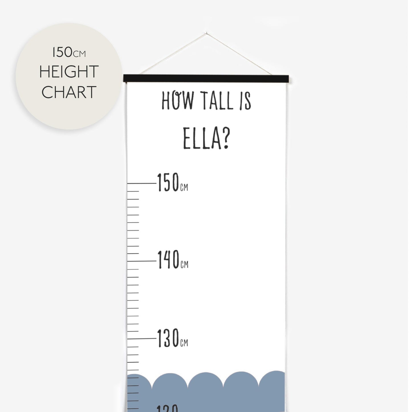 Personalised Scandi Childrens Height Growth Chart - Pompom Prints