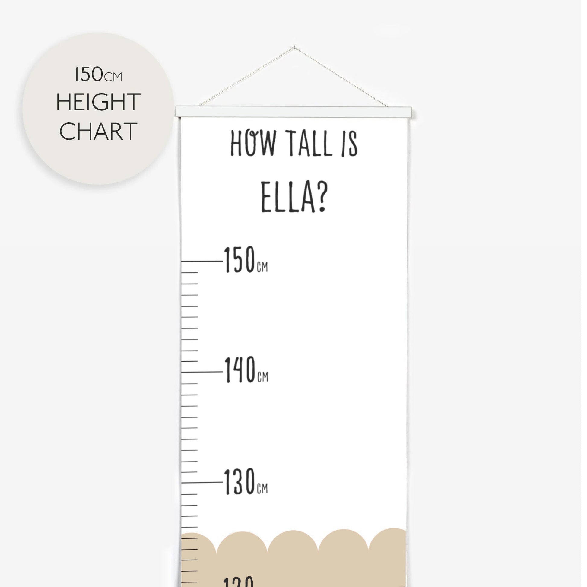 Personalised Scandi Childrens Height Growth Chart - Pompom Prints