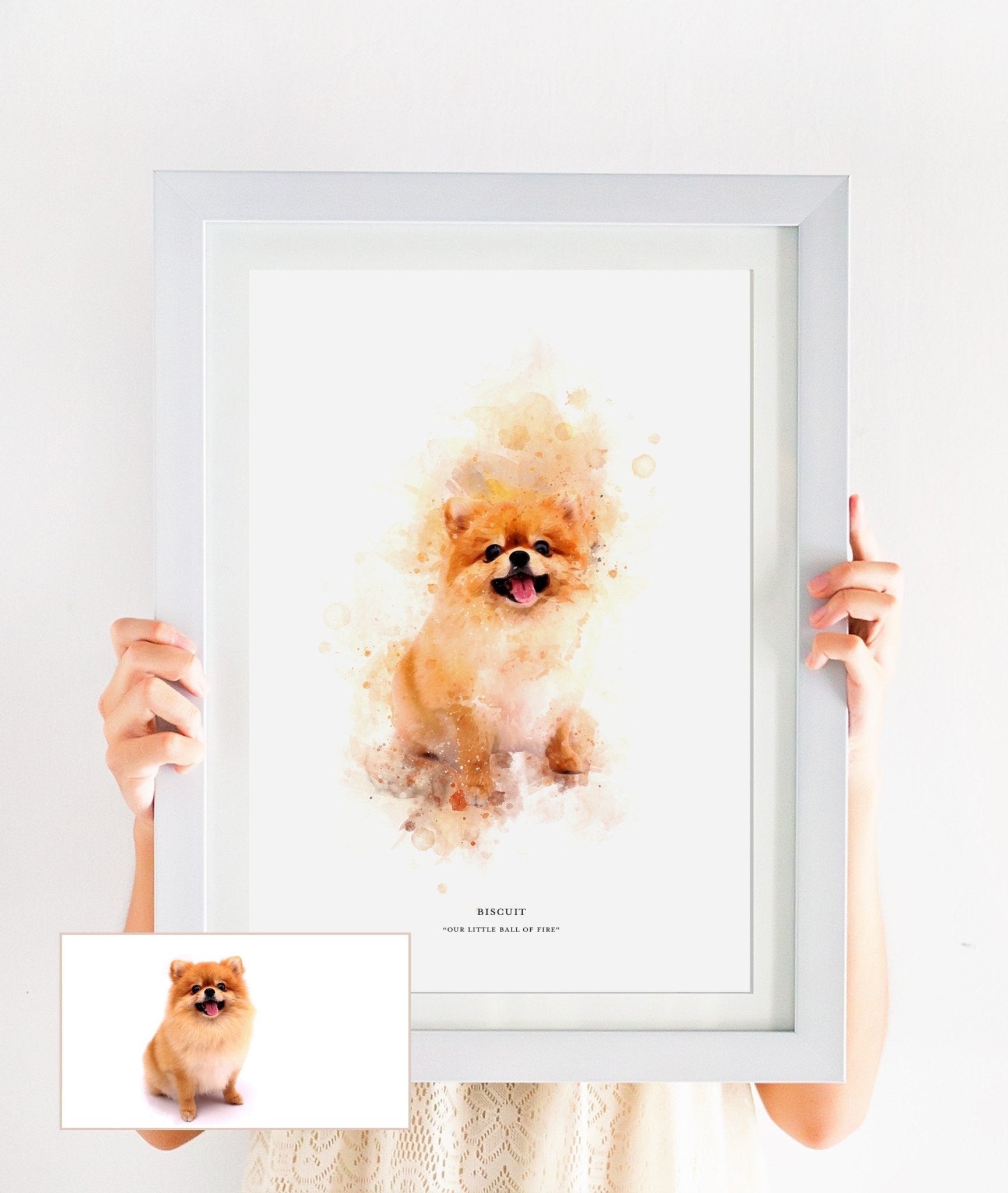 Personalised Watercolour Pet Portrait Print - Pompom Prints