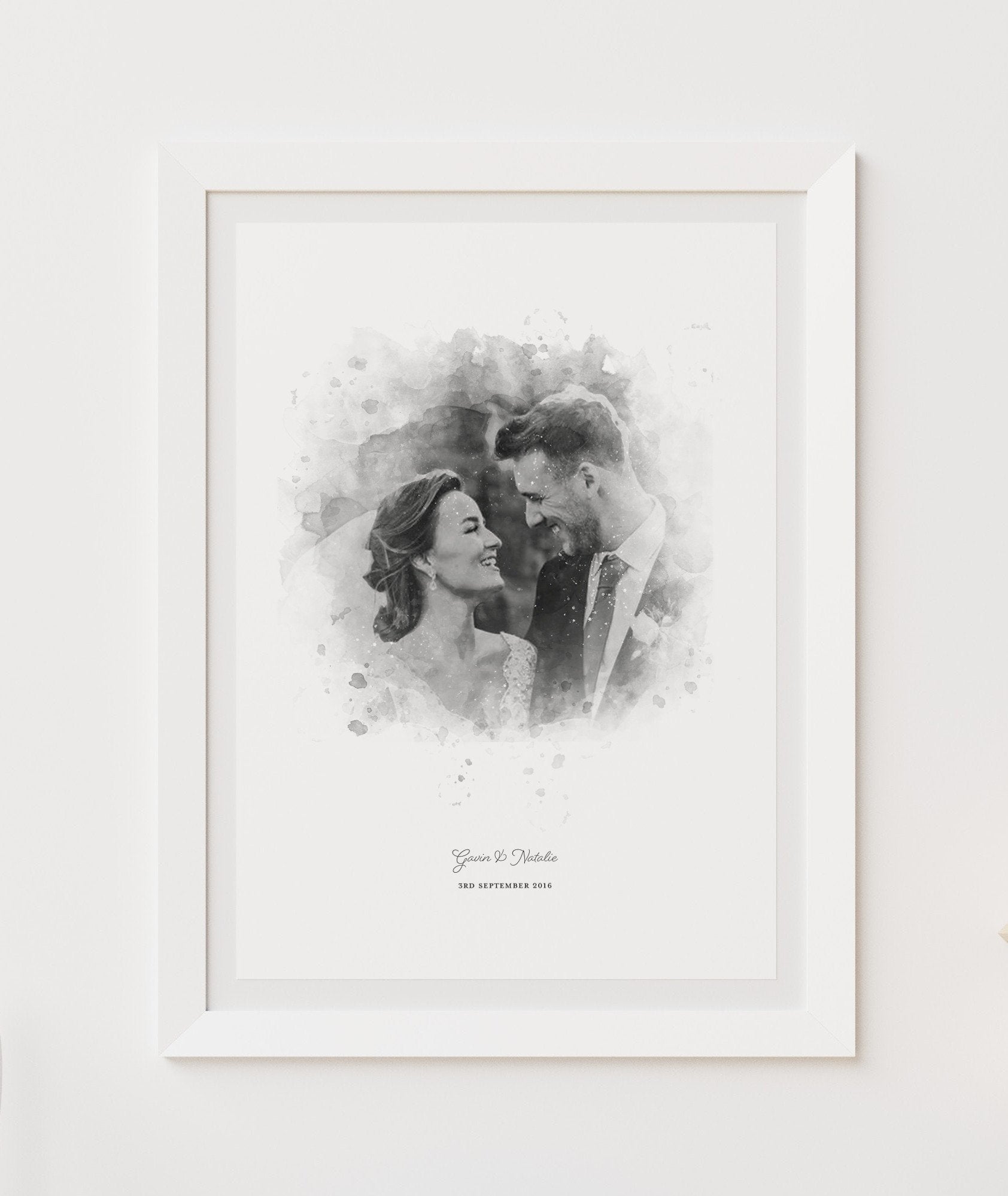 Personalised Wedding Couple Print - Pompom Prints