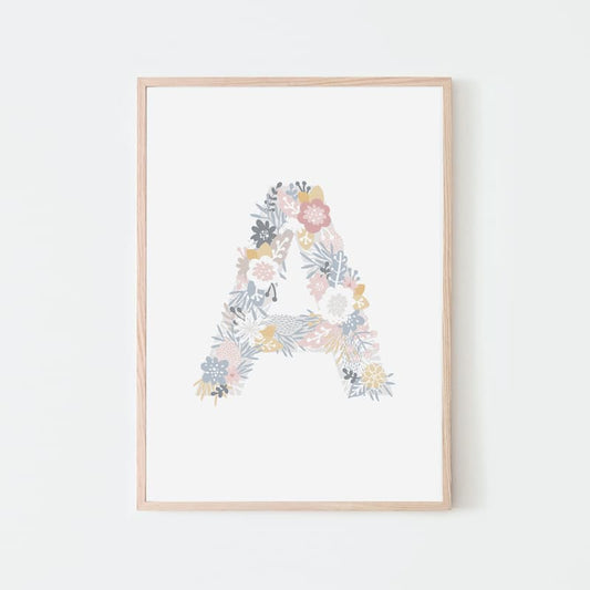 Unicorn Flowers - Alphabet - Pompom Prints
