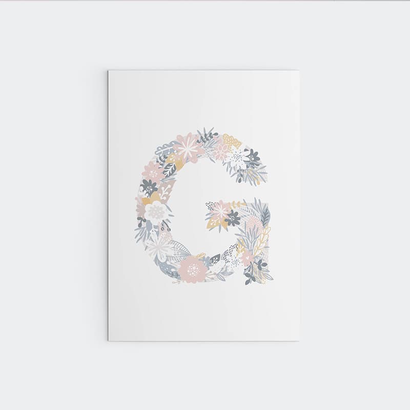 Unicorn Flowers - Alphabet - Pompom Prints