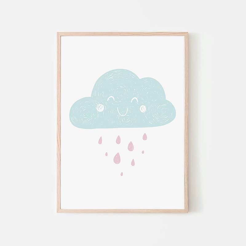 Unicorn Flowers - Blue Cloud - Pompom Prints