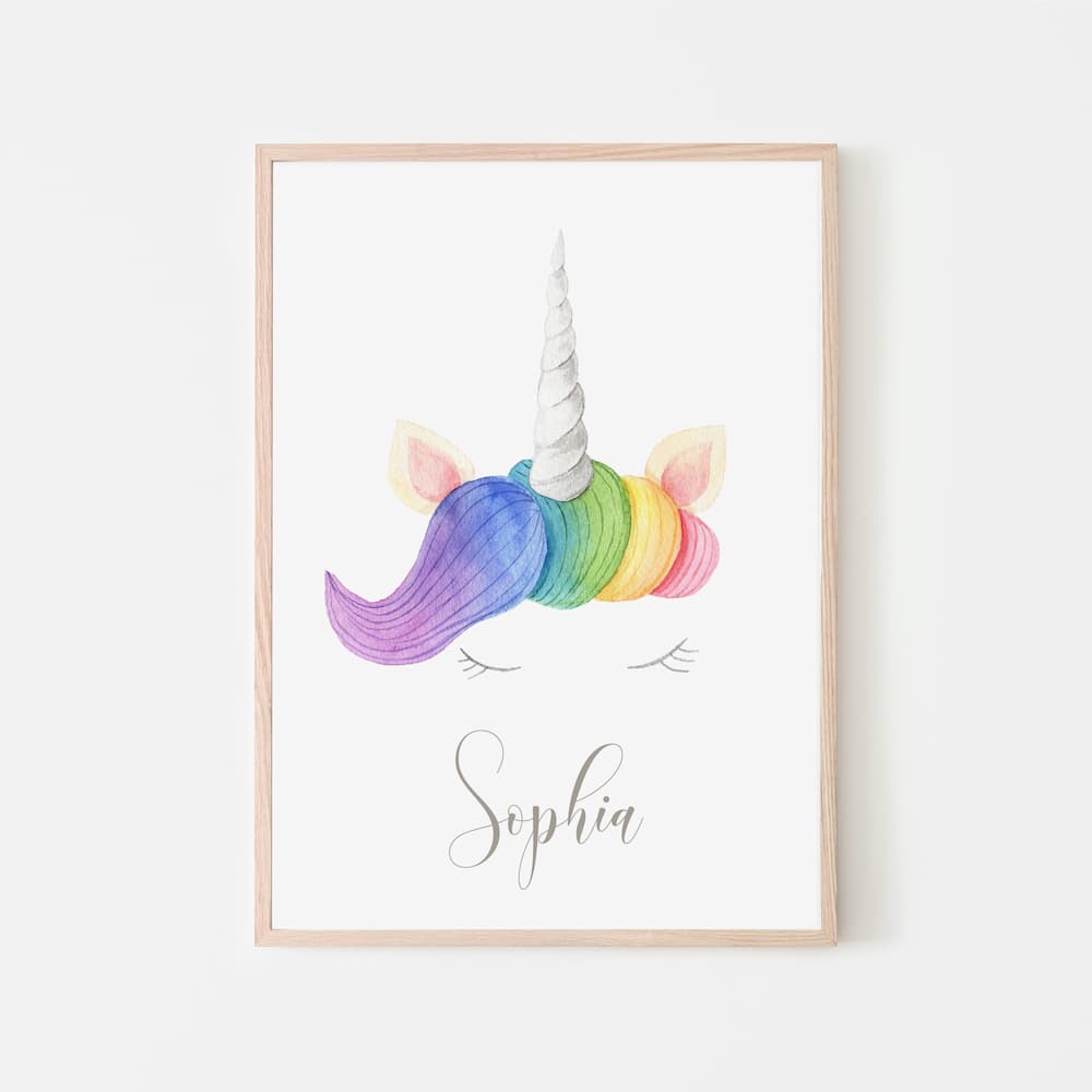 Unicorn Rainbow Personalised - Pompom Prints