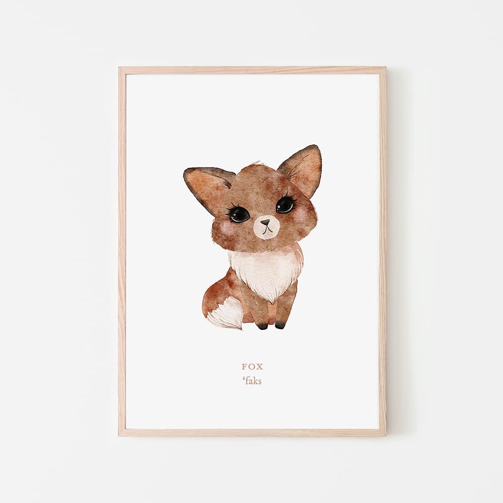Watercolour Animals - Fox - Pompom Prints