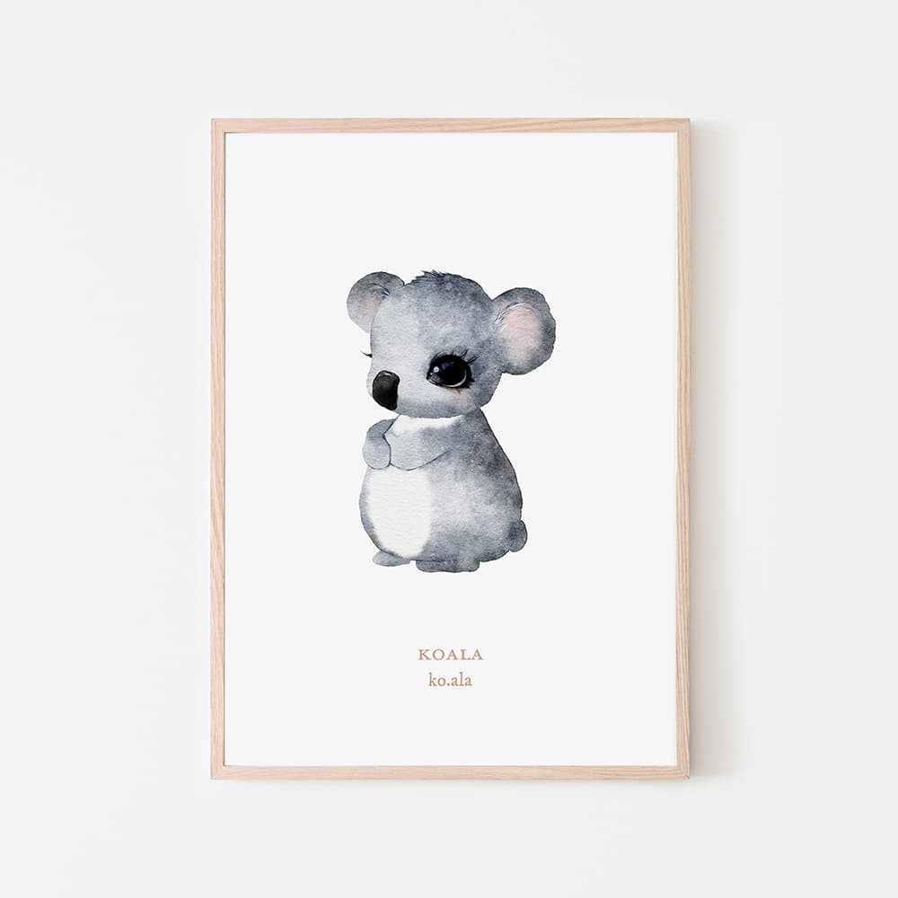 Watercolour Animals - Koala - Pompom Prints
