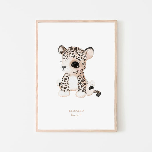 Watercolour Animals - Leopard - Pompom Prints